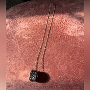 Elegant Silver and Black Pendant Necklace